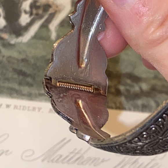 Gorgeous VINTAGE SNAKE SERPENT CUFF hinged BRACELET Silver tone CLEOPATRA - Picture 5 of 6